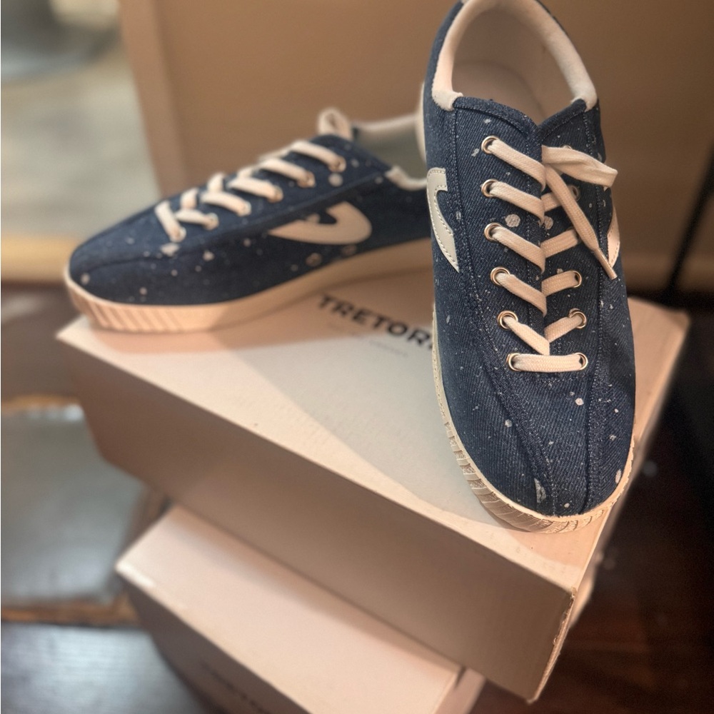 Tretorn Nylite Plus Denim Blue & White Vintage